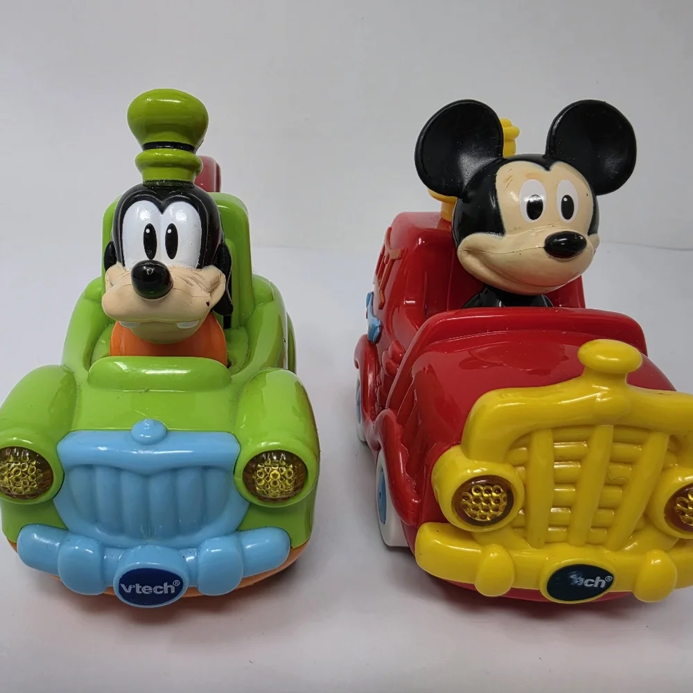 VTech Mickey Mouse and Goofy Toy Cars Lot of 2